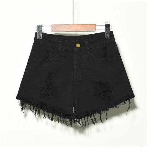 Ripped loose denim shorts - WOMONA.COM