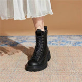 Lace-up Ankle Boots - WOMONA.COM