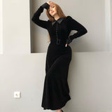 Elegant Shirt Puff Sleeve Dress - WOMONA.COM