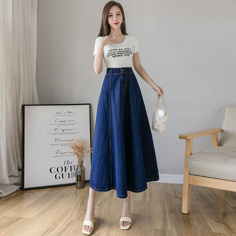 Denim Umbrella Skirt - WOMONA.COM