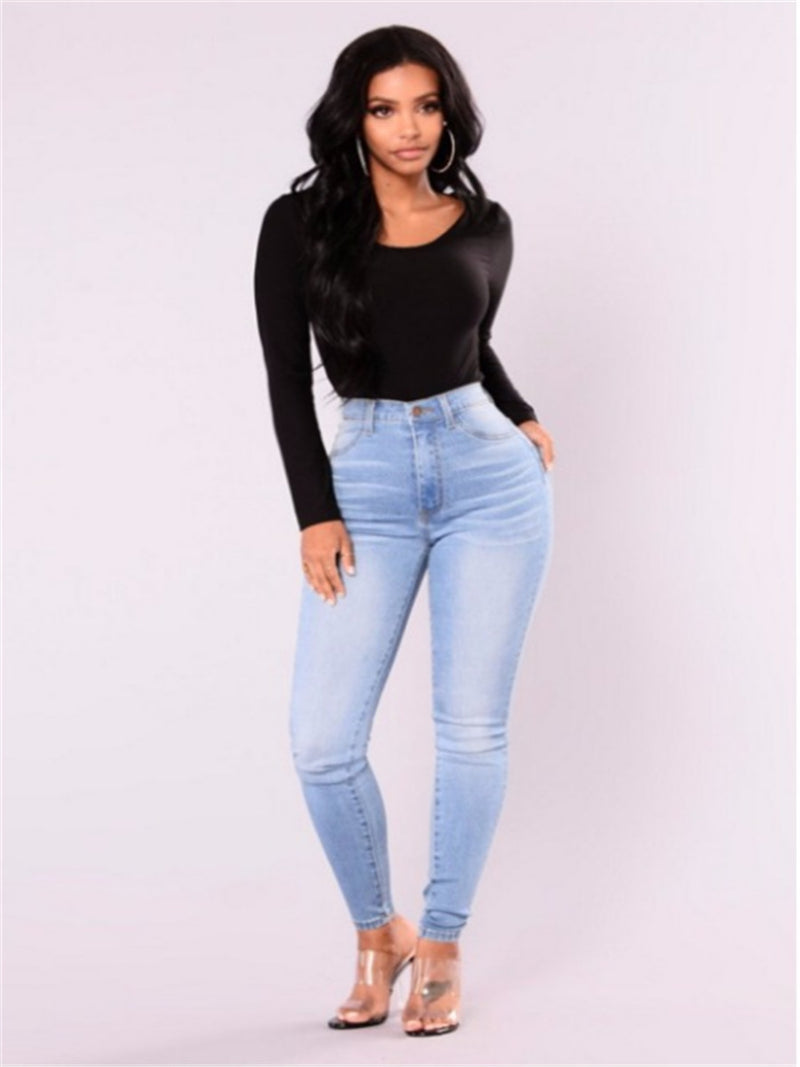 Pack hip pencil jeans blue large size - WOMONA.COM