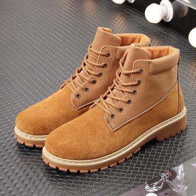 Leather boots casual men's - WOMONA.COM