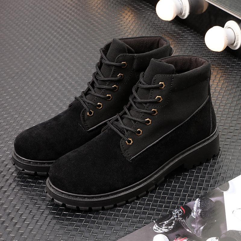 Leather boots casual men's - WOMONA.COM