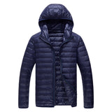 Mens Duck Down Hooded Jacket - WOMONA.COM