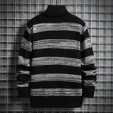 Winter Long-sleeved Trendy Slim Striped Sweater - WOMONA.COM