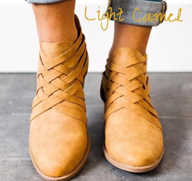 Thick Heel Hollow Short Boots - WOMONA.COM