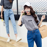 High waist slimming harem jeans women - WOMONA.COM