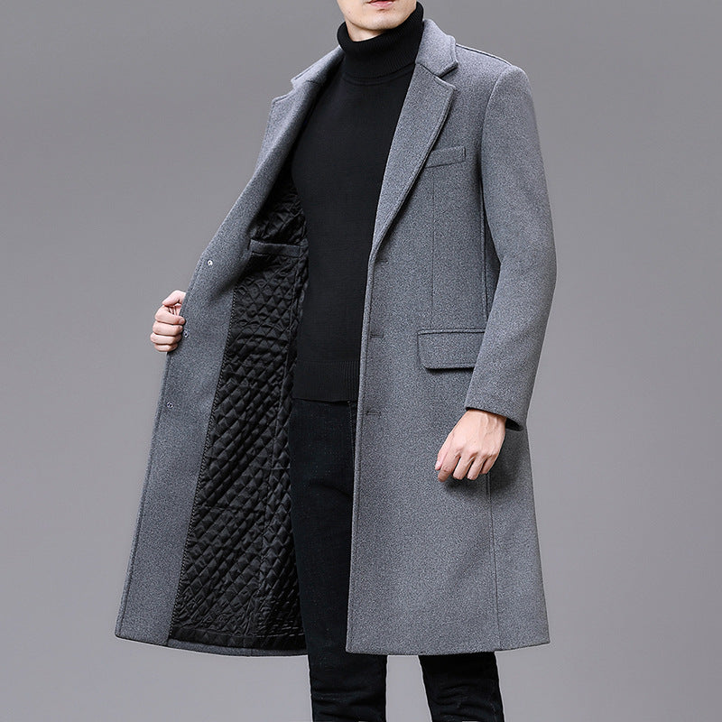 Men Casual Plus Cotton Long Coat - WOMONA.COM