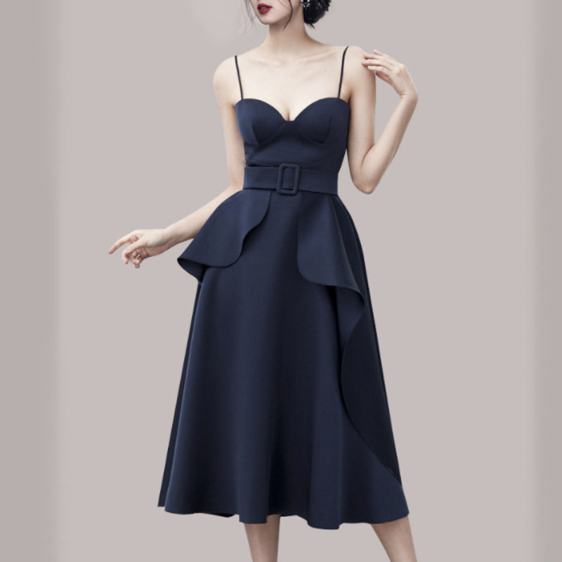 Lotus Leaf Stitching Large Swing Dress - WOMONA.COM