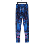 Blue MIDNIGHT OWL LEGGINGS - WOMONA.COM