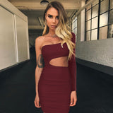 Sexy Cutout Shoulder Dress - WOMONA.COM