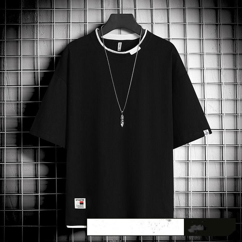 Hong Kong style loose T-shirt men - WOMONA.COM