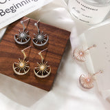 Sun and Moon Crystal Earrings - WOMONA.COM