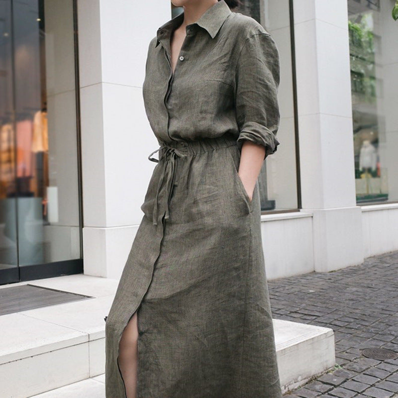 New style cotton shirt dress - WOMONA.COM