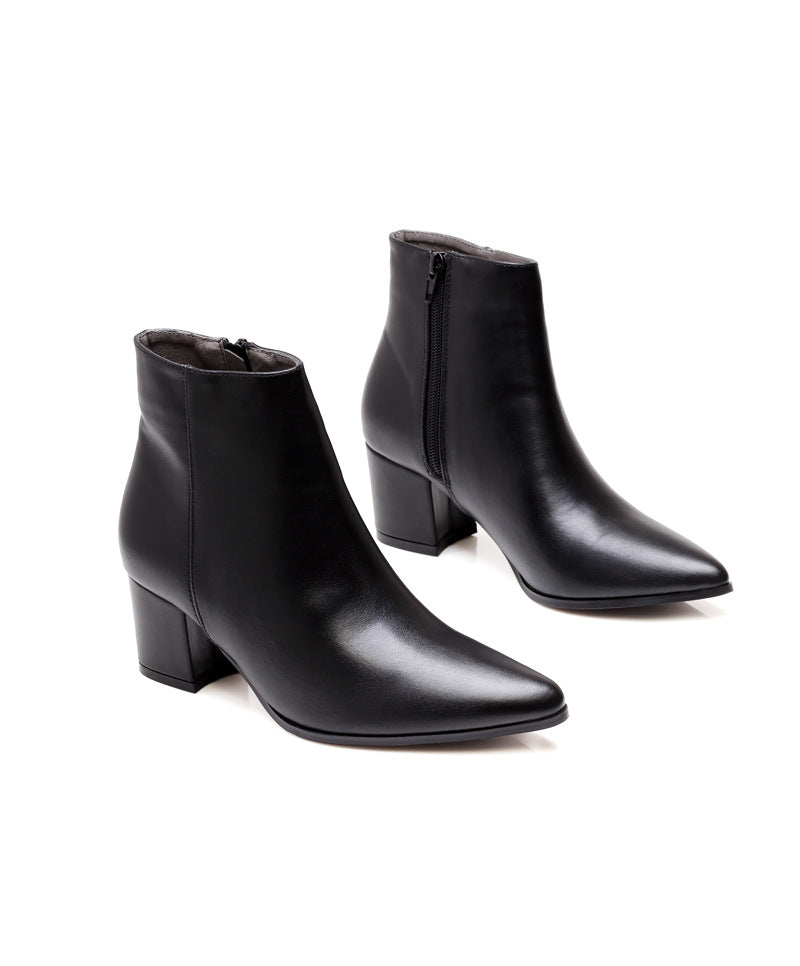 High-heeled Martin Boots Pointed Thick - WOMONA.COM