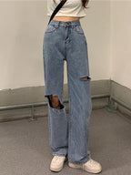 Wide Leg Loose Straight Pants - WOMONA.COM