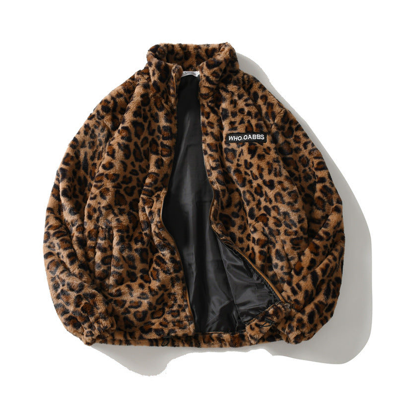 Leopard Print Long Sleeve Jacket - WOMONA.COM