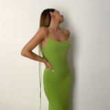 Sexy Backless Draped Maxi Dress - WOMONA.COM