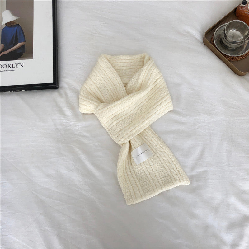 Cashmere Knitted Thickened Cross Warm Scarf - WOMONA.COM