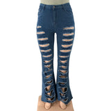 New Washing Trend Large Size Women's Torn Jeans - WOMONA.COM