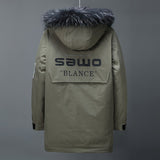 Mid Length Men's Hoodie With Fur - WOMONA.COM