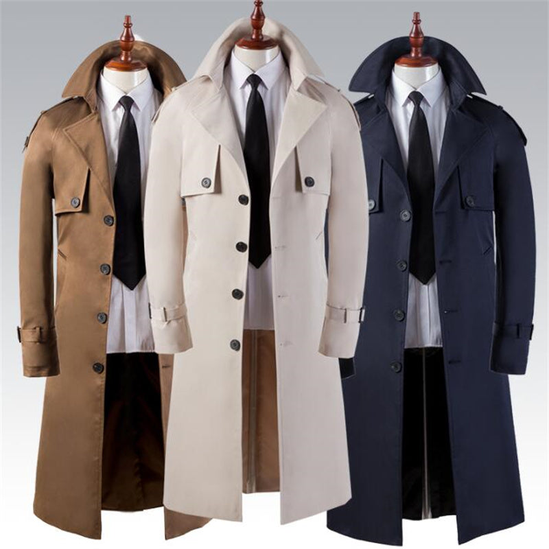 Men's Trench Coat Super Long Over - WOMONA.COM