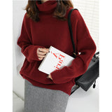 High-neck Thick Plus Size Sweater - WOMONA.COM