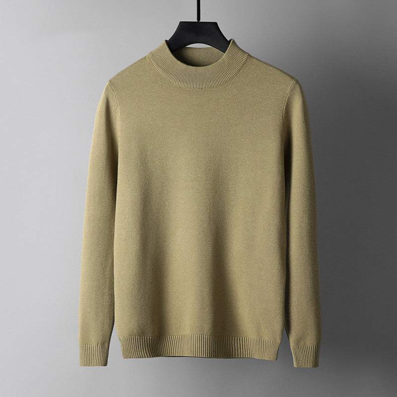 Casual Half High Neck Round Neck Sweater - WOMONA.COM