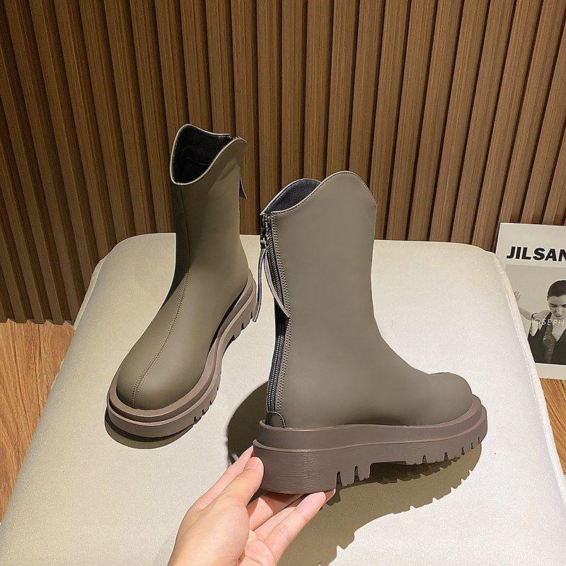 Retro Small Thick-soled Knight Boots - WOMONA.COM