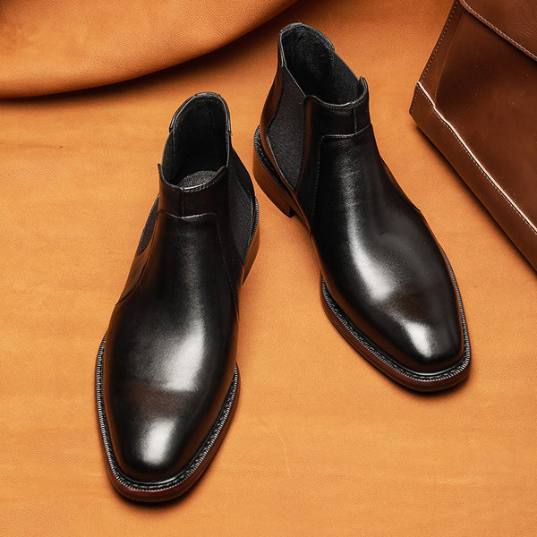 Men's New Formal Business Cowhide Shoes - WOMONA.COM