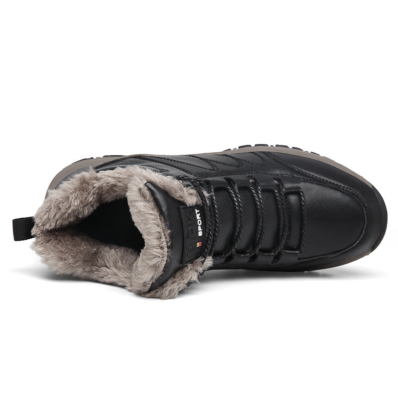 Warm Leather Shoes With Plush - WOMONA.COM