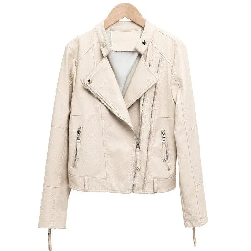 Women's leather short jacket - WOMONA.COM
