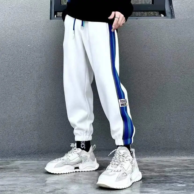 Rhine Blue Stripe Lounge Pants Sweatpants - WOMONA.COM