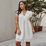 Summer plus size cutout dress - WOMONA.COM