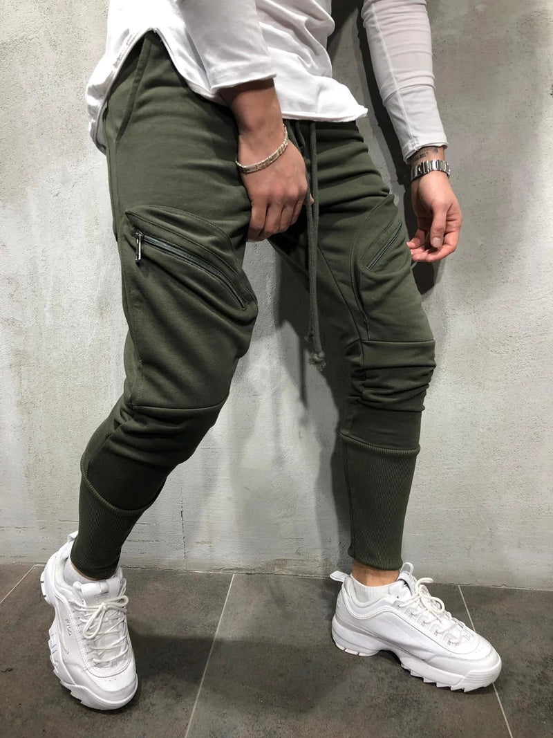 Men Sports Zipper Casual Pants - WOMONA.COM