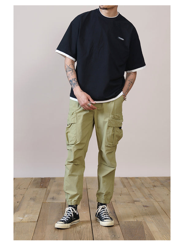 Casual Cropped Trousers Men - WOMONA.COM