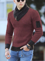 Scarf Collar Sweater Men's - WOMONA.COM