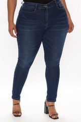 Plus Size Pencil Slim Jeans Stretch Women's - WOMONA.COM