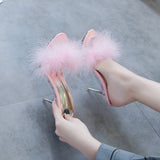 Crystal Wool Slippers - WOMONA.COM