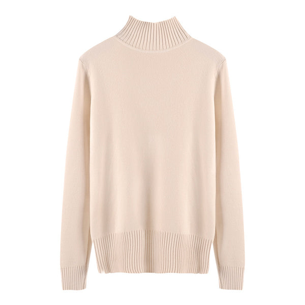 Half turtleneck knitted sweater - WOMONA.COM