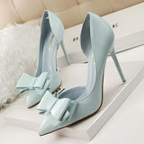 Shallow mouth pointed side hollow shoes - WOMONA.COM