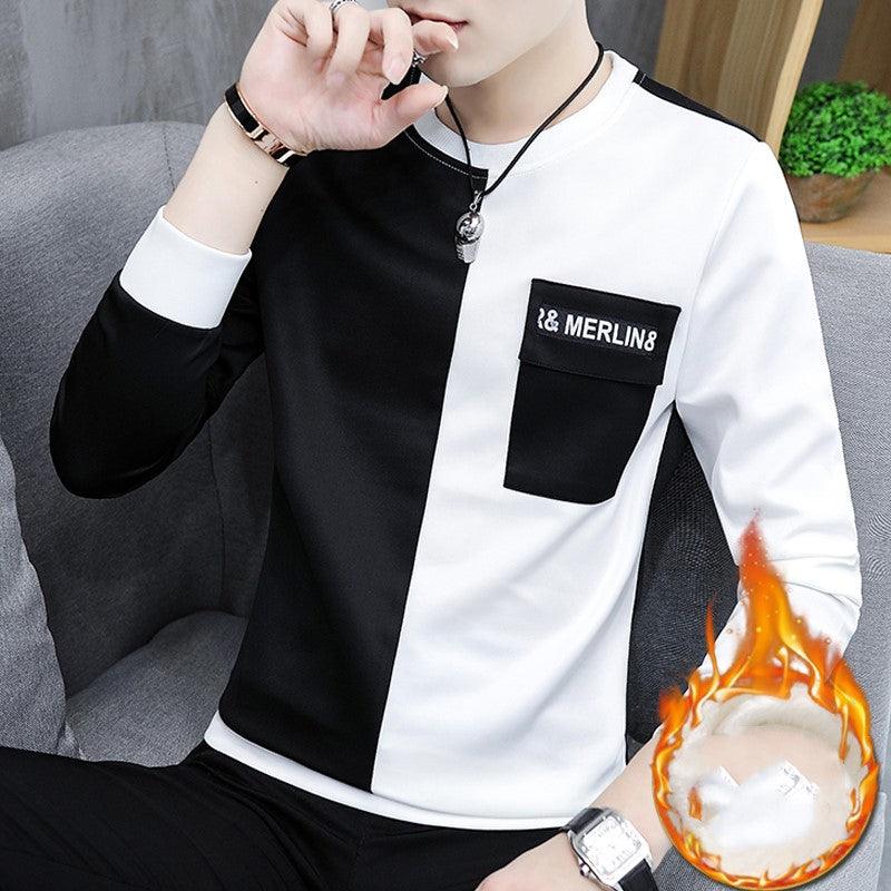 velvet thickening T-shirt men - WOMONA.COM