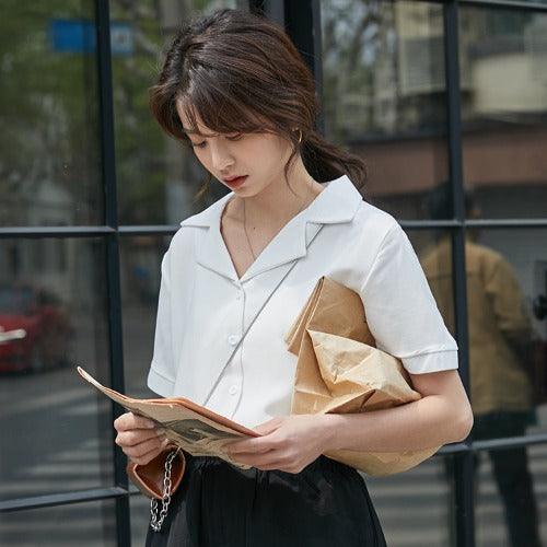 Chiffon Short-Sleeved - WOMONA.COM