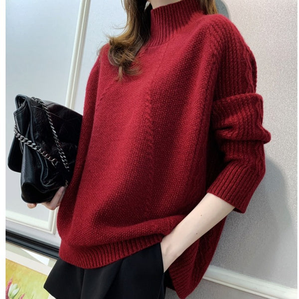 Half Turtleneck Wind Sweater - WOMONA.COM