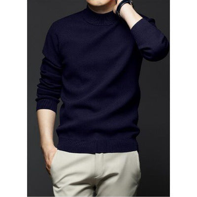 Knitted sweater long-sleeved T-shirt men - WOMONA.COM