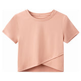 Color Irregular Hem Short Sleeve - WOMONA.COM