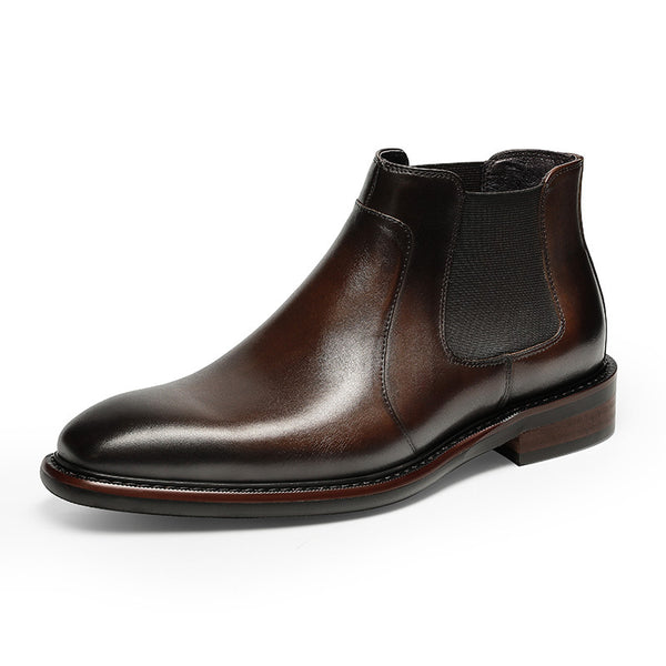 Men's New Formal Business Cowhide Shoes - WOMONA.COM