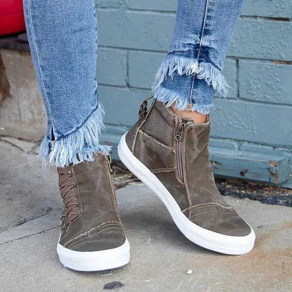 Daily High Top Stylish Flat Sneakers - WOMONA.COM