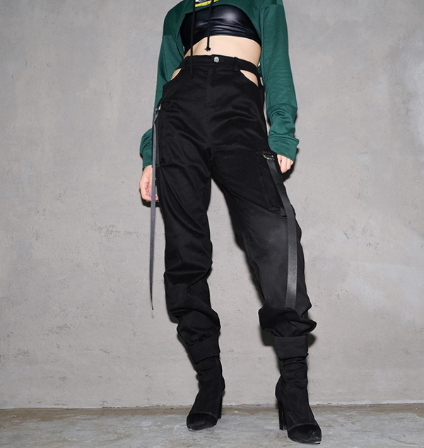 Women Black High Waist Pencil Pants - WOMONA.COM