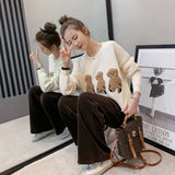 Outer wear lazy knit sweater - WOMONA.COM